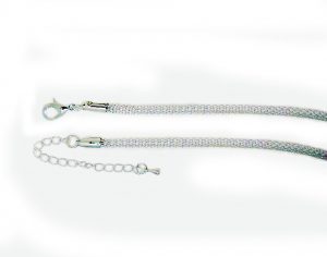 Knitted chain necklace silver plate 3mm