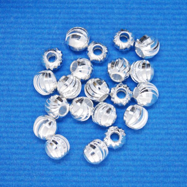 Spacer Bead Corrugated (8mm) | silver base metal