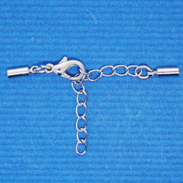 Cord End with parrot clasp | silver base metal