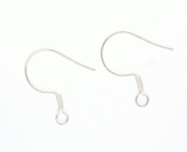 Ear wires | Sterling Silver with coil (Pair)