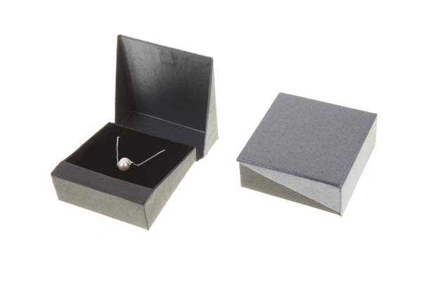 Small Pendant/Earring Box | Black and Grey