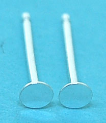 Sterling Silver Earpost with Flat Pad 3mm