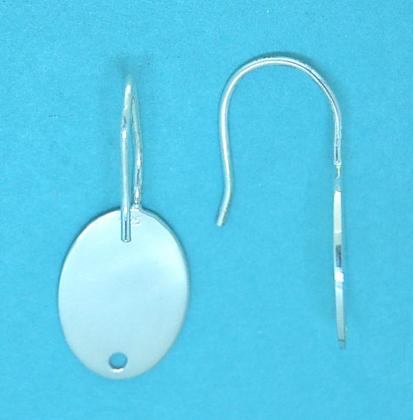 Earwire Sterling Silver with 15mm Oval Pad