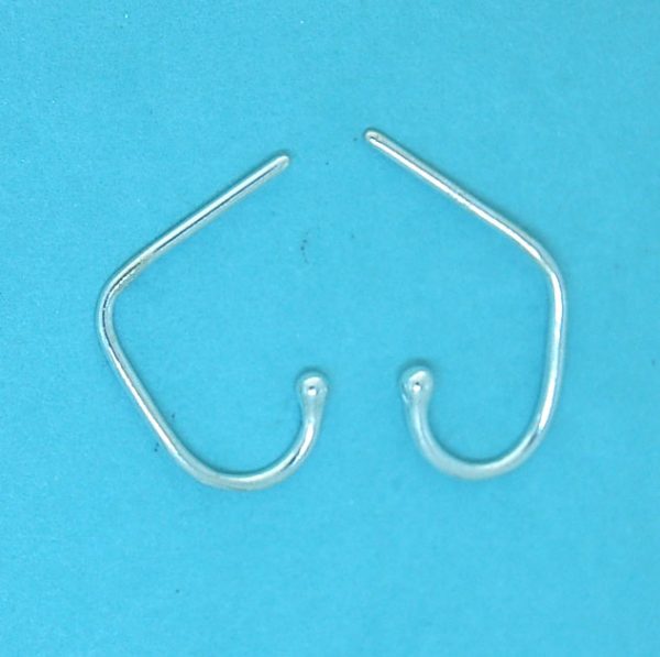 Earwire Sterling Silver Loop and Ball 13x9.5mm
