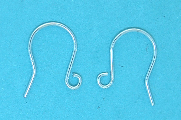 Sterling Silver Earwires French Hook 15mm 0.7mm