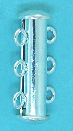 3 Strand Slide Clasp 21mm Sterling Silver