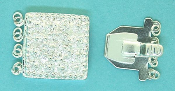 4 Strands Square Fancy Silver 15mm