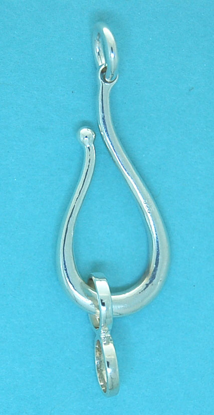 Clasp Sterling Silver Hook 29x14 with 7mm (Closed)