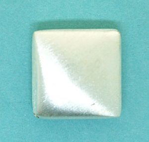 14mm Brushed Sterling Silver Square Bead