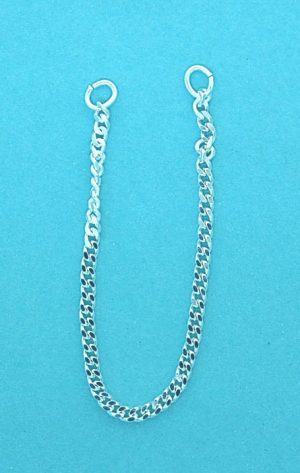 Sterling Silver Dia/Curb Safety Chain