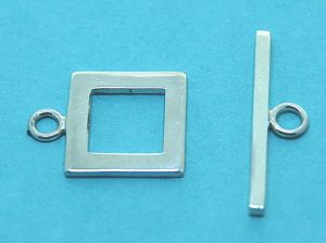 SquareToggle Clasp (12mm square and 21mm stick) | Sterling Silver