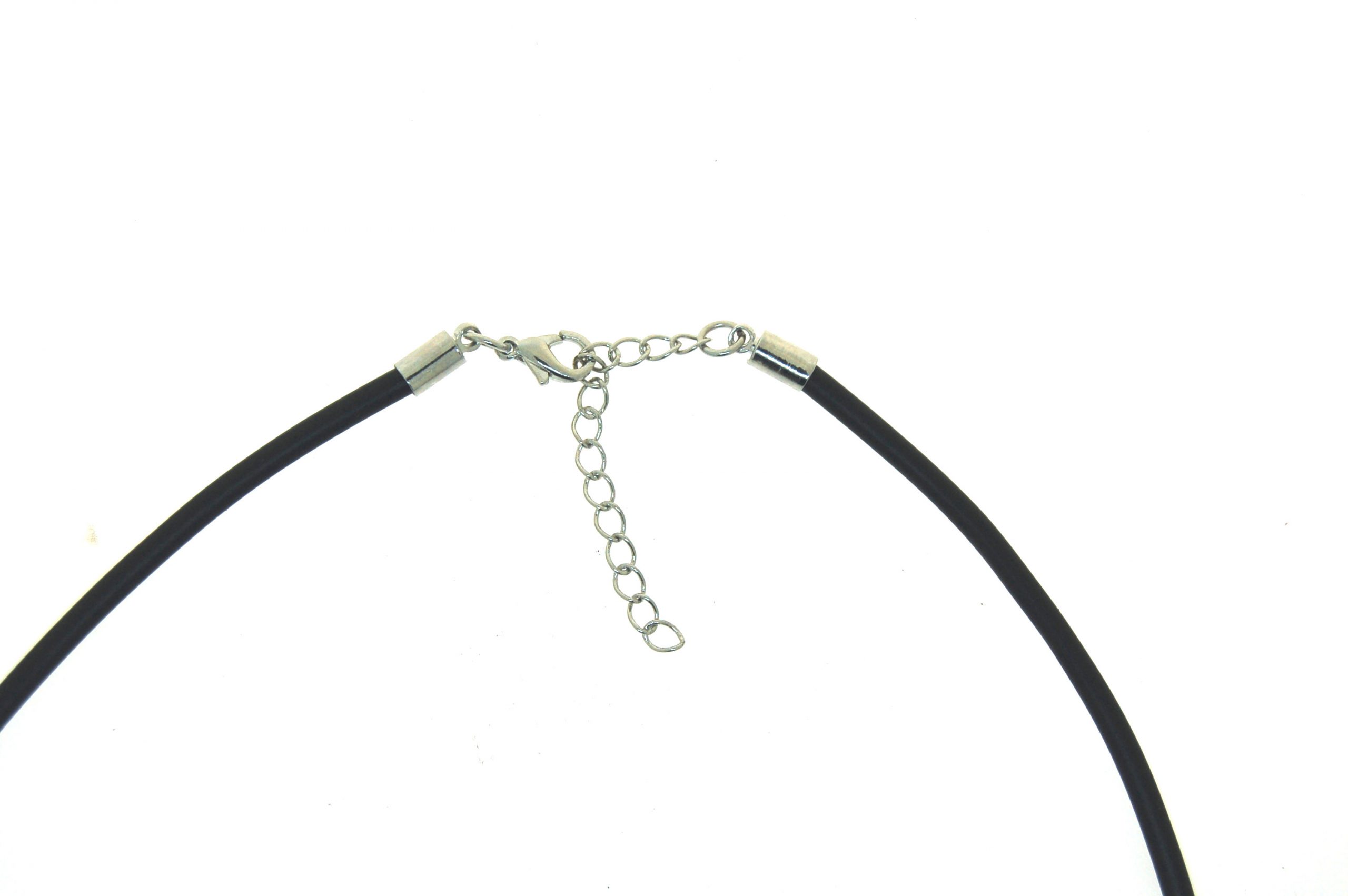 Leather Chocker with Silver Plate Parrot Clasp (2.5mm)