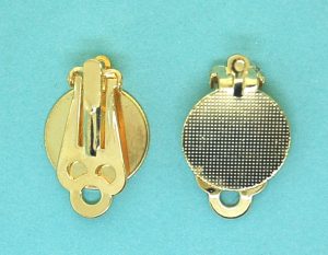 Clip on earring with pad and ring | Gilt base metal