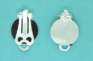 Clip on earring with pad and ring | silver base metal