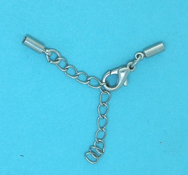 Cord End with parrot clasp | silver base metal