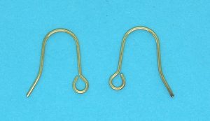 Earwire hook with ball and spring | Gold Plate