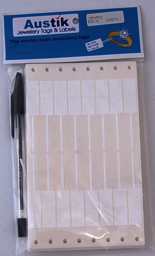 Austik Rectangle with Tail Sticky Labels (White)