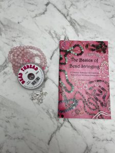 Gift set: The Basics of Bead Stringing booklet, bead thread, beads and findings