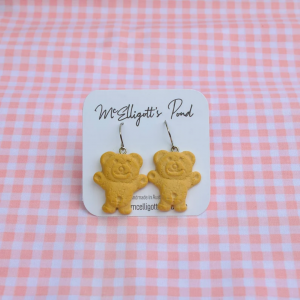 @McElligottsPond Tiny Teddy food Earrings